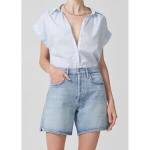 Citizens Of Humanity Penny Short Sleeve Blouse Shirt Top Buttondown XL 262023
